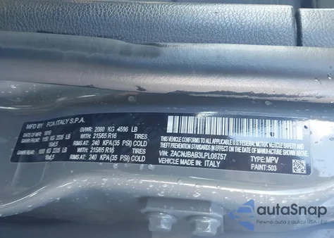 2020 Jeep Renegade Sport 4X4 z USA, uszkodzony, nr VIN ZACNJBAB3LPL08757